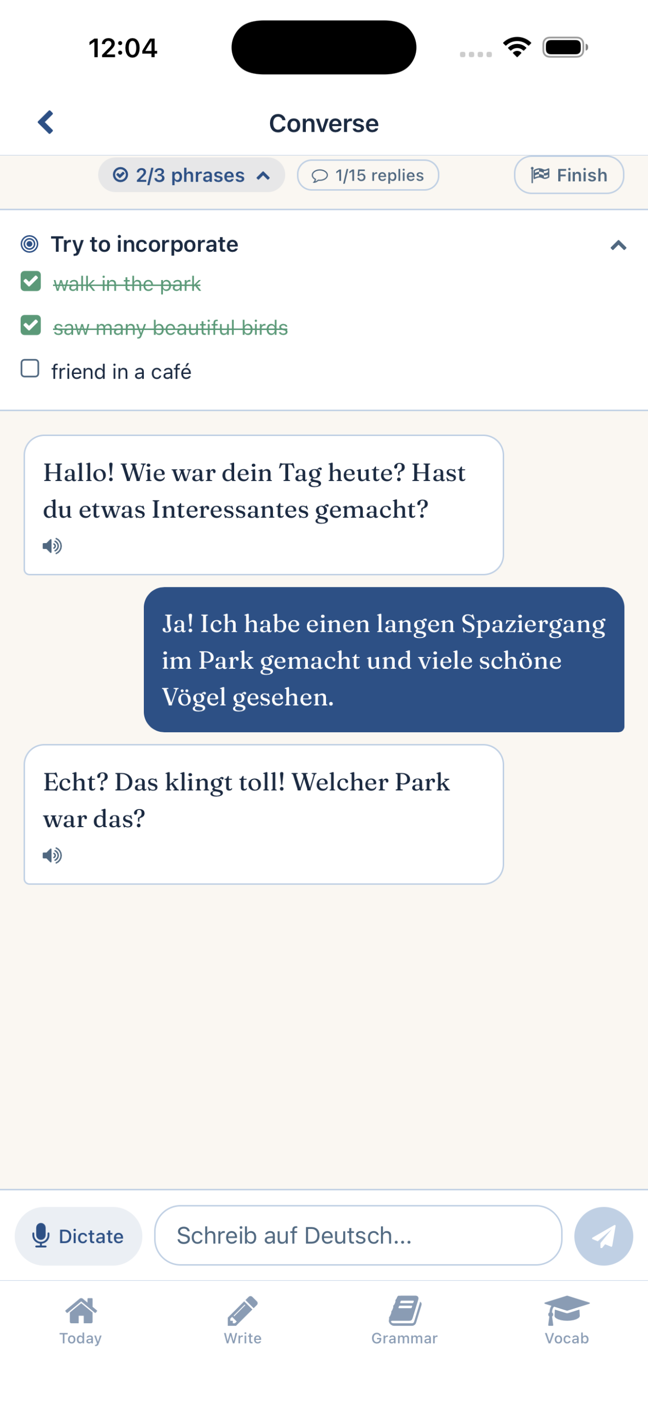 Edelvox conversation screen