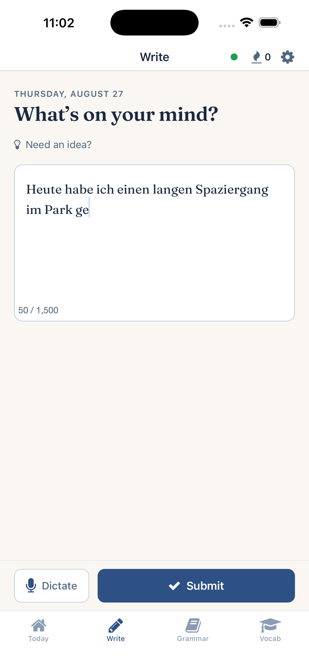 Edelvox Write screen